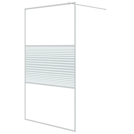 vidaXL Parete Doccia Walk in Bianca 115x195 cm Vetro Trasparente ESG