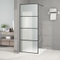 vidaXL Parete Doccia Walk in Nera 80x195 cm Vetro Smerigliato ESG vidaXL Parete Doccia Walk in Nera 80x195 cm Vetro Smerigliato ESG