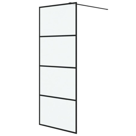 vidaXL Parete Doccia Walk in Nera 80x195 cm Vetro Smerigliato ESG