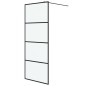 vidaXL Parete Doccia Walk in Nera 80x195 cm Vetro Smerigliato ESG vidaXL Parete Doccia Walk in Nera 80x195 cm Vetro Smerigliato ESG