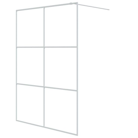 vidaXL Parete Doccia Walk in Bianca 140x195 cm Vetro Trasparente ESG