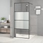 vidaXL Parete Doccia Walk in Nera 90x195 cm Vetro Semi Smerigliato ESG vidaXL Parete Doccia Walk in Nera 90x195 cm Vetro Semi Smerigliato ESG
