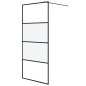 vidaXL Parete Doccia Walk in Nera 90x195 cm Vetro Semi Smerigliato ESG vidaXL Parete Doccia Walk in Nera 90x195 cm Vetro Semi Smerigliato ESG