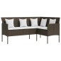 vidaXL Set Mobili 5 Pz Divano a L con Cuscini in Polyrattan Marrone vidaXL Set Mobili 5 Pz Divano a L con Cuscini in Polyrattan Marrone