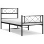 vidaXL Giroletto con Testiera e Pediera Metallo Nero 100x200 cm vidaXL Giroletto con Testiera e Pediera Metallo Nero 100x200 cm