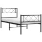 vidaXL Giroletto con Testiera e Pediera Metallo Nero 100x200 cm vidaXL Giroletto con Testiera e Pediera Metallo Nero 100x200 cm
