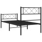 vidaXL Giroletto con Testiera e Pediera Metallo Nero 100x200 cm vidaXL Giroletto con Testiera e Pediera Metallo Nero 100x200 cm