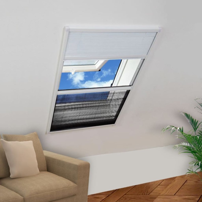 vidaXL Zanzariera Plissettata in Alluminio 60x80 cm con Tendina 