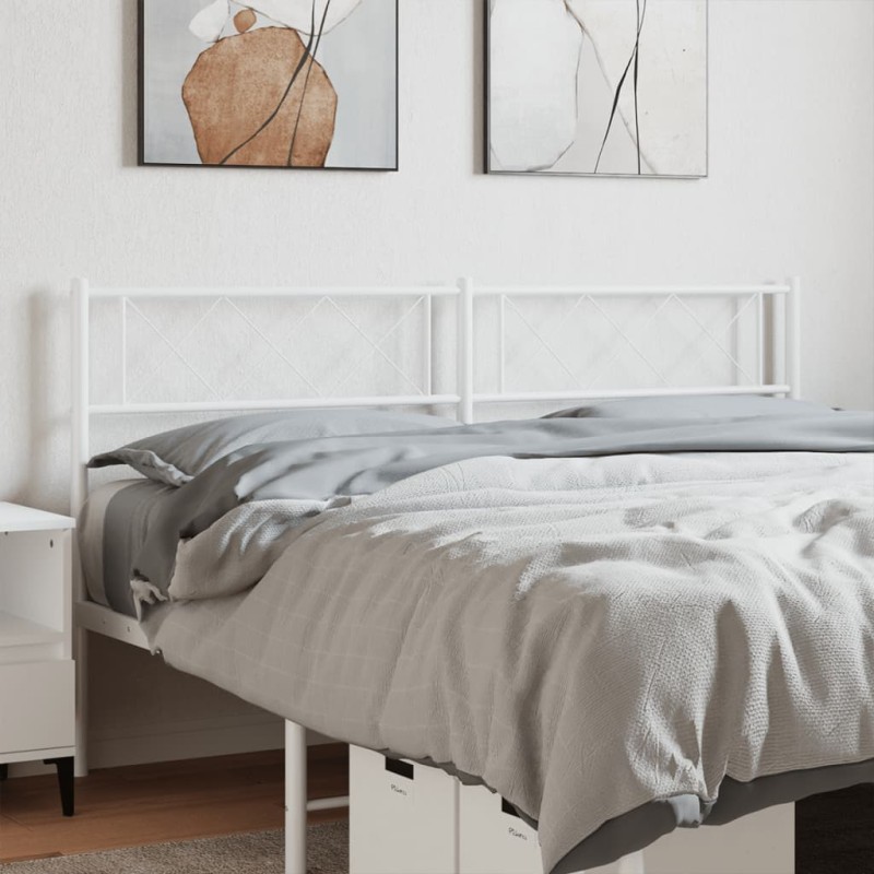 vidaXL Testiera in Metallo Bianco 120 cm vidaXL Testiera in Metallo Bianco 120 cm