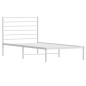 vidaXL Giroletto senza Materaso con Testiera Metallo Bianco 75x190 cm vidaXL Giroletto senza Materaso con Testiera Metallo Bianco 75x190 cm