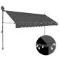 vidaXL Tenda da Sole Retrattile Manuale con LED 400 cm Antracite vidaXL Tenda da Sole Retrattile Manuale con LED 400 cm Antracite