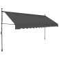 vidaXL Tenda da Sole Retrattile Manuale con LED 400 cm Antracite vidaXL Tenda da Sole Retrattile Manuale con LED 400 cm Antracite