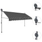 vidaXL Tenda da Sole Retrattile Manuale con LED 400 cm Antracite vidaXL Tenda da Sole Retrattile Manuale con LED 400 cm Antracite