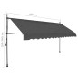 vidaXL Tenda da Sole Retrattile Manuale con LED 400 cm Antracite vidaXL Tenda da Sole Retrattile Manuale con LED 400 cm Antracite