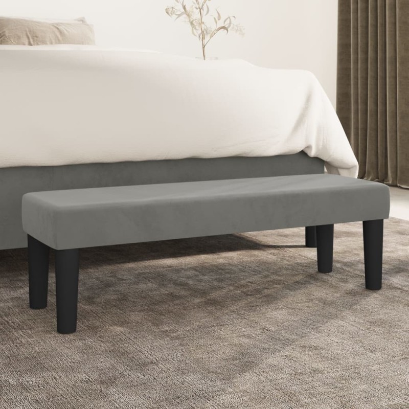 vidaXL Panca Grigio Chiaro 100x30x30 cm in Velluto vidaXL Panca Grigio Chiaro 100x30x30 cm in Velluto