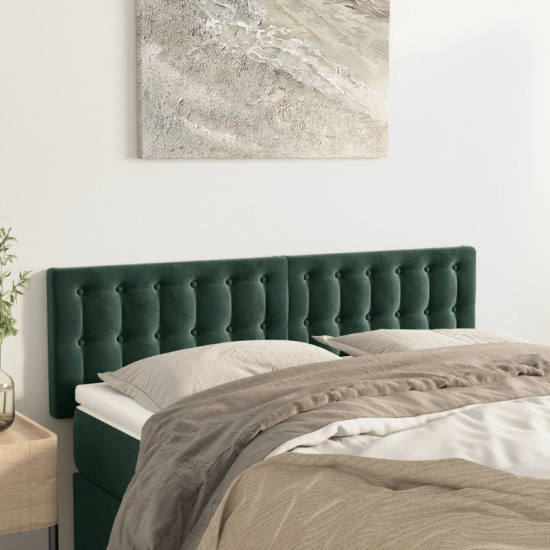 vidaXL Testiere 2 pz Verde Scuro 72x5x78/88 cm in Velluto vidaXL Testiere 2 pz Verde Scuro 72x5x78/88 cm in Velluto