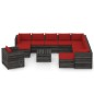 Set Divani da Giardino con Cuscini 12pz Legno Impregnato Grigio Set Divani da Giardino con Cuscini 12pz Legno Impregnato Grigio