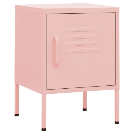 vidaXL Comodini 2 pz Rosa 35x35x51 cm in Acciaio
