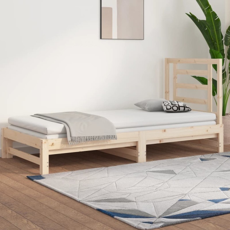 vidaXL Dormeuse Estraibile 2x(90x190) cm Legno Massello di Pino vidaXL Dormeuse Estraibile 2x(90x190) cm Legno Massello di Pino