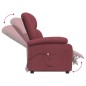 vidaXL Poltrona Alzapersona Rosso Vino Tessuto