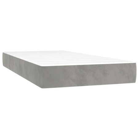 vidaXL Materasso a Molle Grigio Chiaro 90x190x20 cm in Velluto