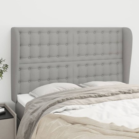 vidaXL Testiera ad Orecchio Grigio Chiaro 147x23x118/128 cm in Tessuto