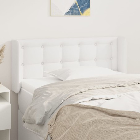 vidaXL Testiera ad Orecchio Bianca 103x16x78/88 cm in Similpelle