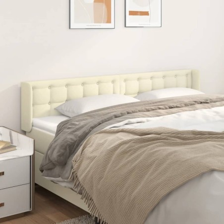vidaXL Testiera ad Orecchio Crema 163x16x78/88 cm in Similpelle
