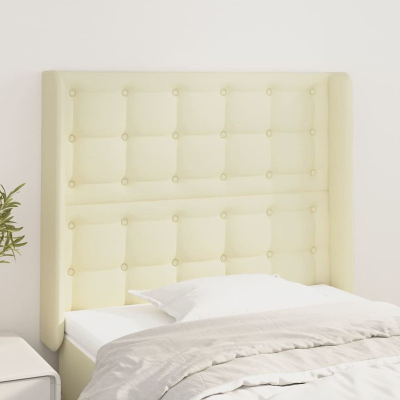 vidaXL Testiera ad Orecchio Crema 83x16x118/128 cm in Similpelle vidaXL Testiera ad Orecchio Crema 83x16x118/128 cm in Similpelle