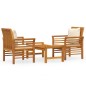 vidaXL Set Mobili da Giardino 3pz con Cuscini Legno Massello di Acacia vidaXL Set Mobili da Giardino 3pz con Cuscini Legno Massello di Acacia