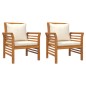 vidaXL Set Mobili da Giardino 3pz con Cuscini Legno Massello di Acacia vidaXL Set Mobili da Giardino 3pz con Cuscini Legno Massello di Acacia