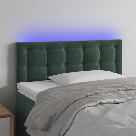 vidaXL Testiera a LED Verde Scuro 80x5x78/88 cm in Velluto