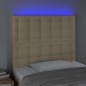 vidaXL Testiera a LED Crema 100x5x118/128 cm in Tessuto vidaXL Testiera a LED Crema 100x5x118/128 cm in Tessuto