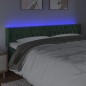 vidaXL Testiera a LED Verde Scuro 183x16x78/88 cm in Velluto