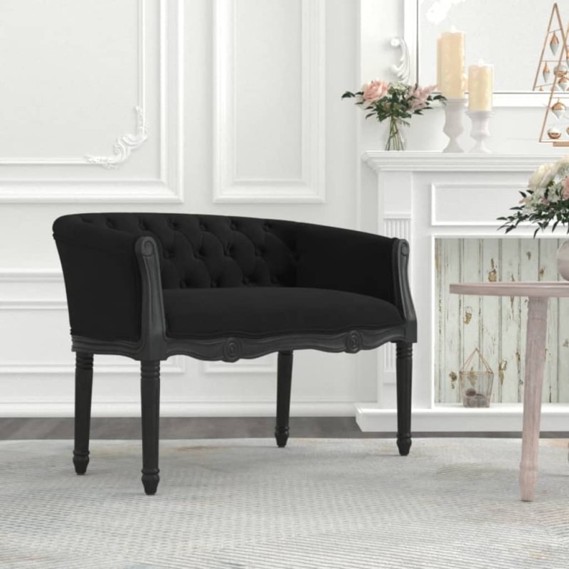 Panca Nera 98x56x69 cm in Velluto
