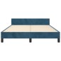 vidaXL Giroletto con Testiera Blu Scuro 140x190 cm in Velluto vidaXL Giroletto con Testiera Blu Scuro 140x190 cm in Velluto