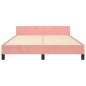 vidaXL Giroletto con Testiera Rosa 140x190 cm in Velluto vidaXL Giroletto con Testiera Rosa 140x190 cm in Velluto