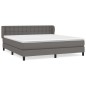 vidaXL Giroletto a Molle con Materasso Grigio 160x200 cm in Similpelle