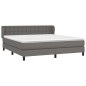 vidaXL Giroletto a Molle con Materasso Grigio 160x200 cm in Similpelle
