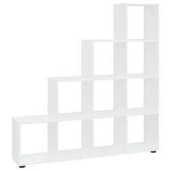 Libreria a Scala Bianco Lucido 142 cm in Legno Multistrato