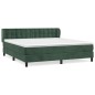 vidaXL Giroletto a Molle con Materasso Verde Scuro 200x200 cm Velluto