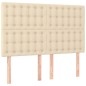 vidaXL Giroletto a Molle con Materasso Crema 140x200 cm in Tessuto