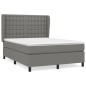 vidaXL Giroletto a Molle con Materasso Grigio Scuro 140x200cm Tessuto