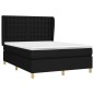 vidaXL Giroletto a Molle con Materasso Nero 140x200 cm in Tessuto