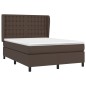 vidaXL Giroletto a Molle con Materasso Marrone 140x200cm in Similpelle