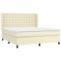 vidaXL Giroletto a Molle con Materasso Crema 160x200 cm in Similpelle