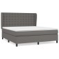vidaXL Giroletto a Molle con Materasso Grigio 160x200 cm in Similpelle