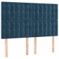 vidaXL Giroletto a Molle con Materasso Blu Scuro 140x200 cm in Velluto