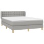 vidaXL Giroletto a Molle con Materasso Grigio Chiaro 140x190cm Tessuto