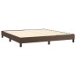 vidaXL Giroletto a Molle con Materasso Marrone 160x200cm in Similpelle